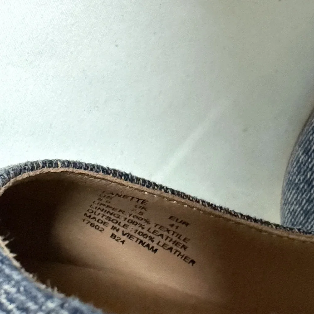 LAUREN‎ Ralph Lauren Size-9.5B Lanette Pointed Toe Pumps Heels Blue Denim